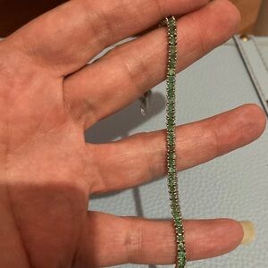 Sterling Silver Emerald Tennis Bracelet 7 1/2”